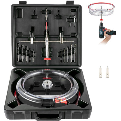 VEVOR Hole Saw Kit and Adjustable Hole Saw Cutter Set Adjustable Cutter Kit, 40-300 mm