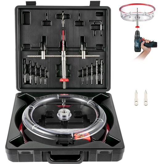 VEVOR Hole Saw Kit and Adjustable Hole Saw Cutter Set Adjustable Cutter Kit, 40-200 mm