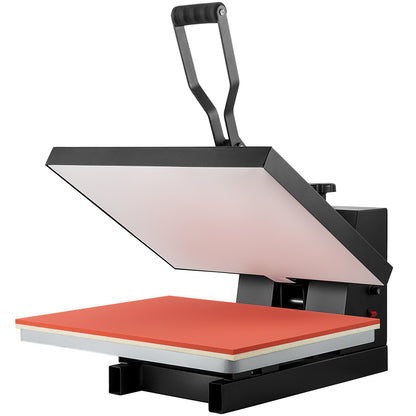 VEVOR Heat Press Machine, Digital Sublimation Heat Press for T-Shirts, Pillows and Bags, Press-Down and Slide-Out Designs, Industrial Heat Transfer Vinyl Press with Teflon Coating 16 x 20 in, Black, Press-Down