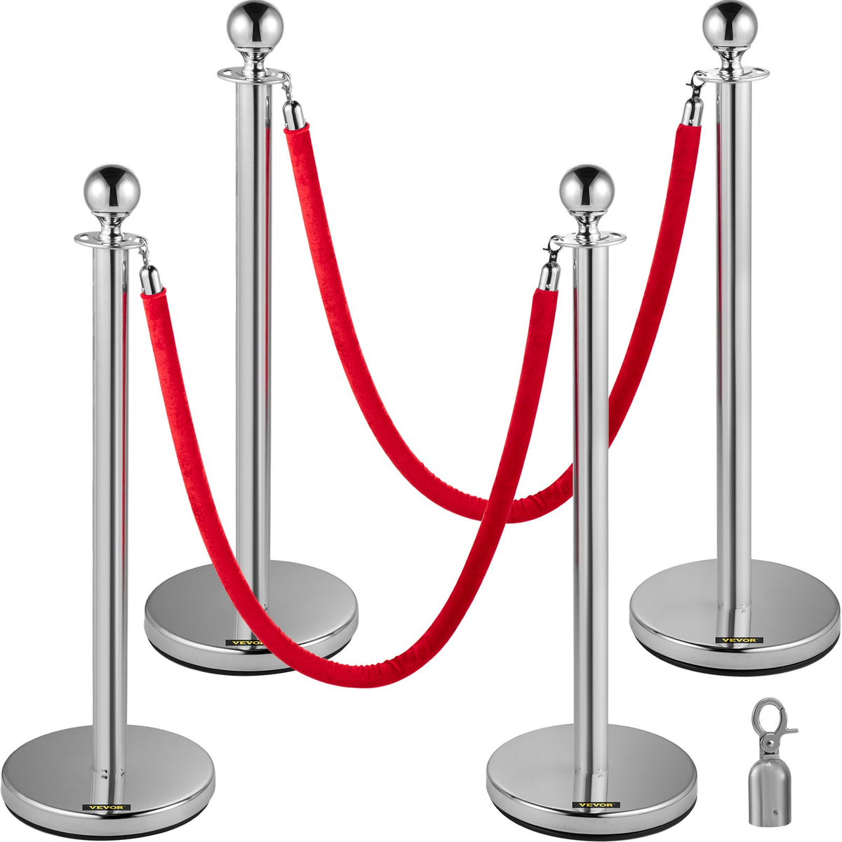 Crowd control stanchion set Silver