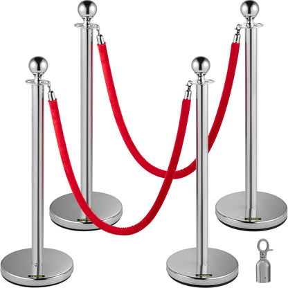 Crowd control stanchion set Silver