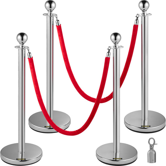 Crowd control stanchion set Silver