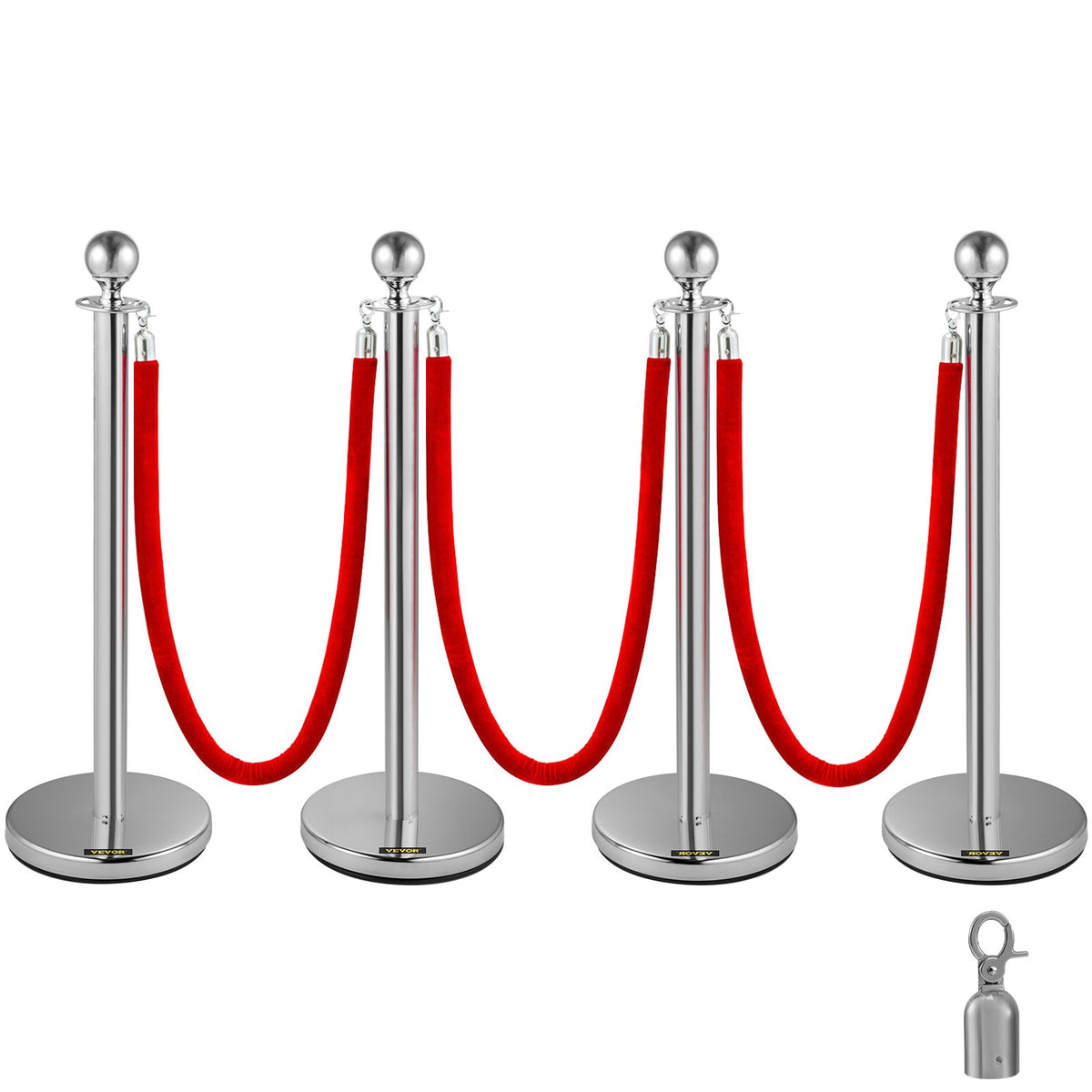 Crowd control stanchion set Silver