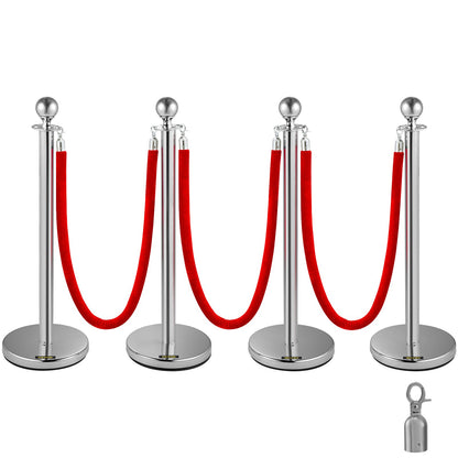Crowd control stanchion set Silver