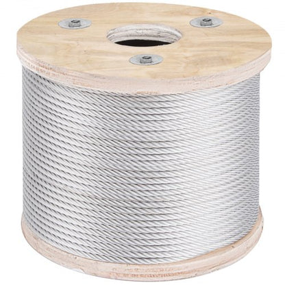 VEVOR Wire Rope Cable, 1/8-1/4 in T304/T316 Stainless Steel  250 ft / 3/16 inch / 7x19