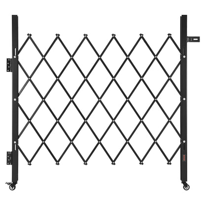 VEVOR Single Folding Security Gate, Steel Accordion Scissor Gate with Padlock and Swivel Casters for Entry, Garage, Warehouse and Pool, Multiple Sizes Lockable Scissor Gate with Swivel Casters / 43.31 x 51.57 in