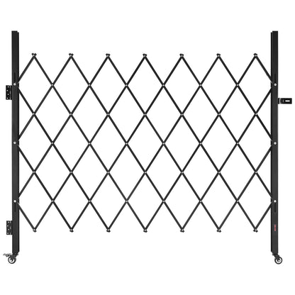 VEVOR Single Folding Security Gate, Steel Accordion Scissor Gate with Padlock and Swivel Casters for Entry, Garage, Warehouse and Pool, Multiple Sizes Lockable Scissor Gate with Swivel Casters / 70.87 x 63.39 in