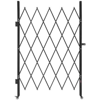 VEVOR Single Folding Security Gate, Steel Accordion Scissor Gate with Padlock and Swivel Casters for Entry, Garage, Warehouse and Pool, Multiple Sizes Lockable Scissor Gate with Swivel Casters / 49.61 x 77.76 in