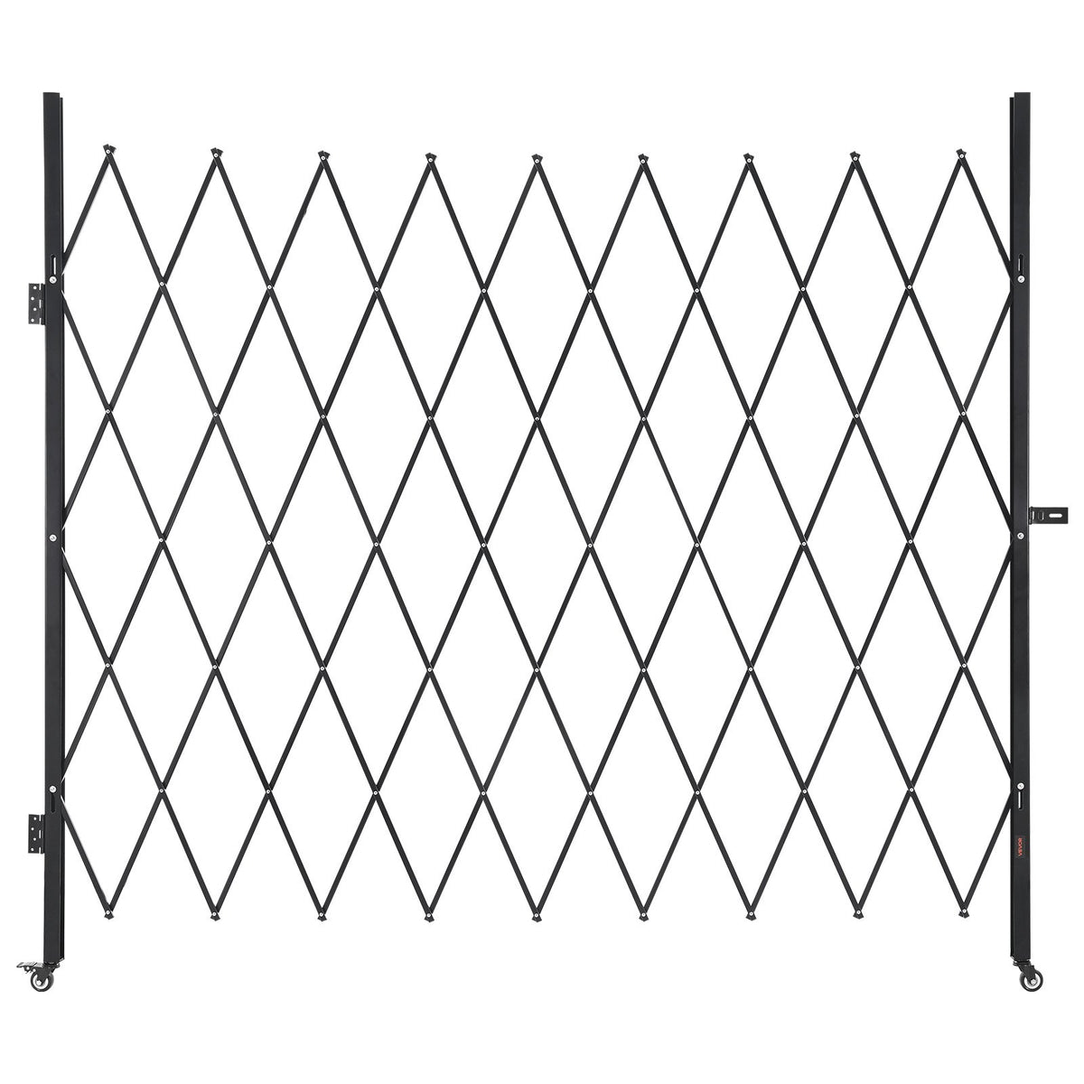 VEVOR Single Folding Security Gate, Steel Accordion Scissor Gate with Padlock and Swivel Casters for Entry, Garage, Warehouse and Pool, Multiple Sizes Lockable Scissor Gate with Swivel Casters / 86.61 x 86.81 in