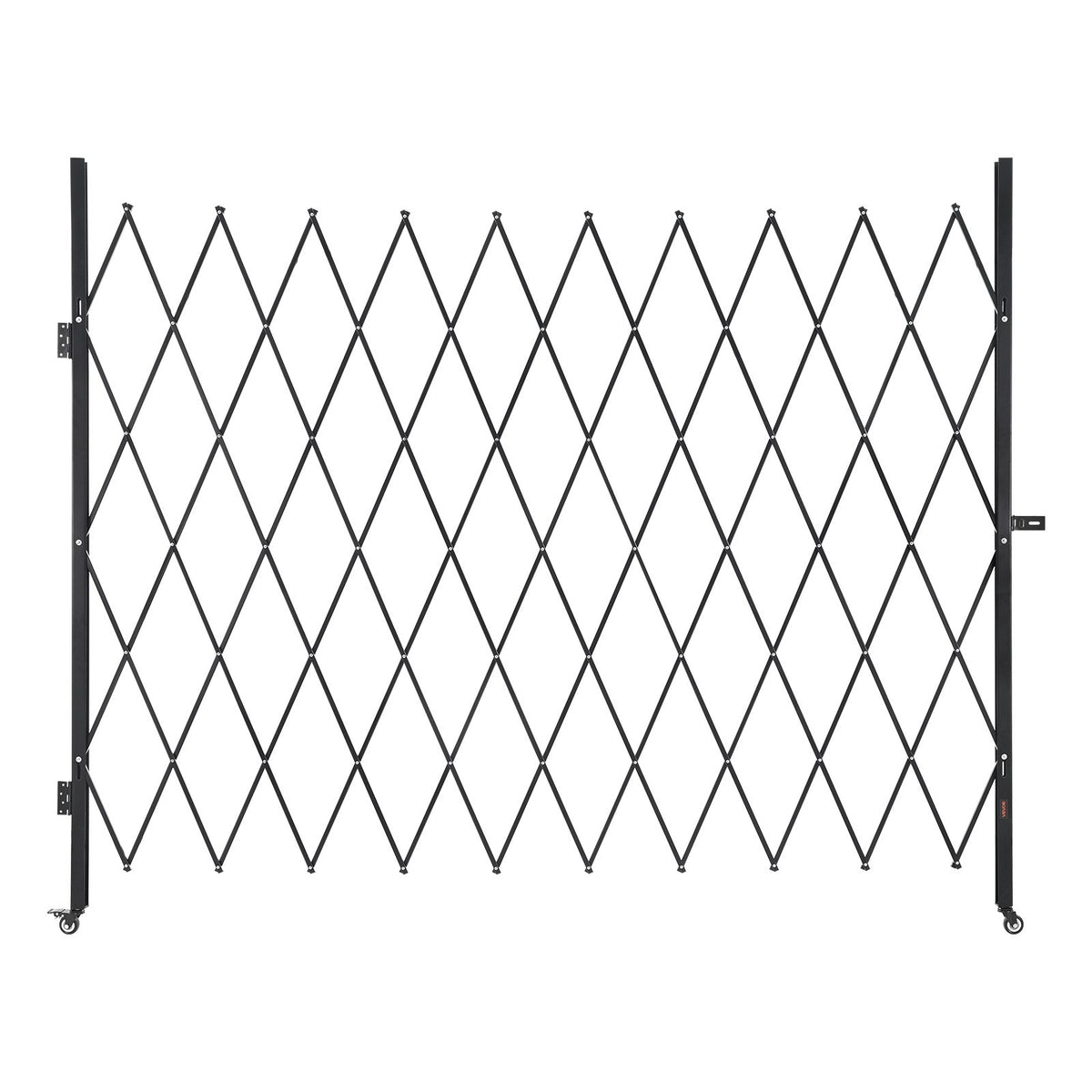 VEVOR Single Folding Security Gate, Steel Accordion Scissor Gate with Padlock and Swivel Casters for Entry, Garage, Warehouse and Pool, Multiple Sizes Lockable Scissor Gate with Swivel Casters / 94.49 x 86.81 in