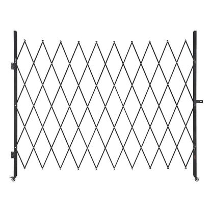 VEVOR Single Folding Security Gate, Steel Accordion Scissor Gate with Padlock and Swivel Casters for Entry, Garage, Warehouse and Pool, Multiple Sizes Lockable Scissor Gate with Swivel Casters / 94.49 x 86.81 in
