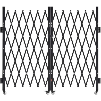 VEVOR Double Folding Security Gate, Steel Accordion Scissor Gate with Swivel Casters and Padlock for Entry, Garage, Warehouse and Pool, Multiple Sizes Lockable Scissor Gate with Swivel Casters / 125.98 x 63.19 in