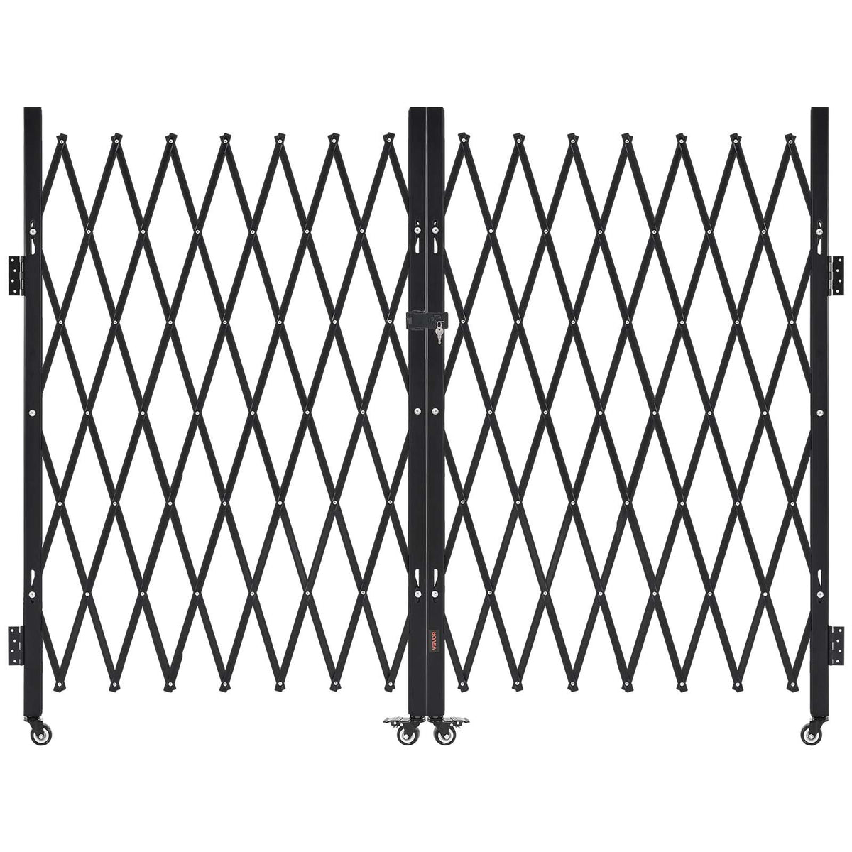 VEVOR Double Folding Security Gate, Steel Accordion Scissor Gate with Swivel Casters and Padlock for Entry, Garage, Warehouse and Pool, Multiple Sizes Lockable Scissor Gate with Swivel Casters / 129.92 x 63.19 in