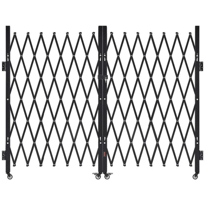 VEVOR Double Folding Security Gate, Steel Accordion Scissor Gate with Swivel Casters and Padlock for Entry, Garage, Warehouse and Pool, Multiple Sizes Lockable Scissor Gate with Swivel Casters / 129.92 x 63.19 in