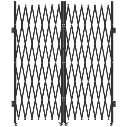 VEVOR Double Folding Security Gate, Steel Accordion Scissor Gate with Swivel Casters and Padlock for Entry, Garage, Warehouse and Pool, Multiple Sizes Lockable Scissor Gate with Swivel Casters / 145.67 x 86.81 in