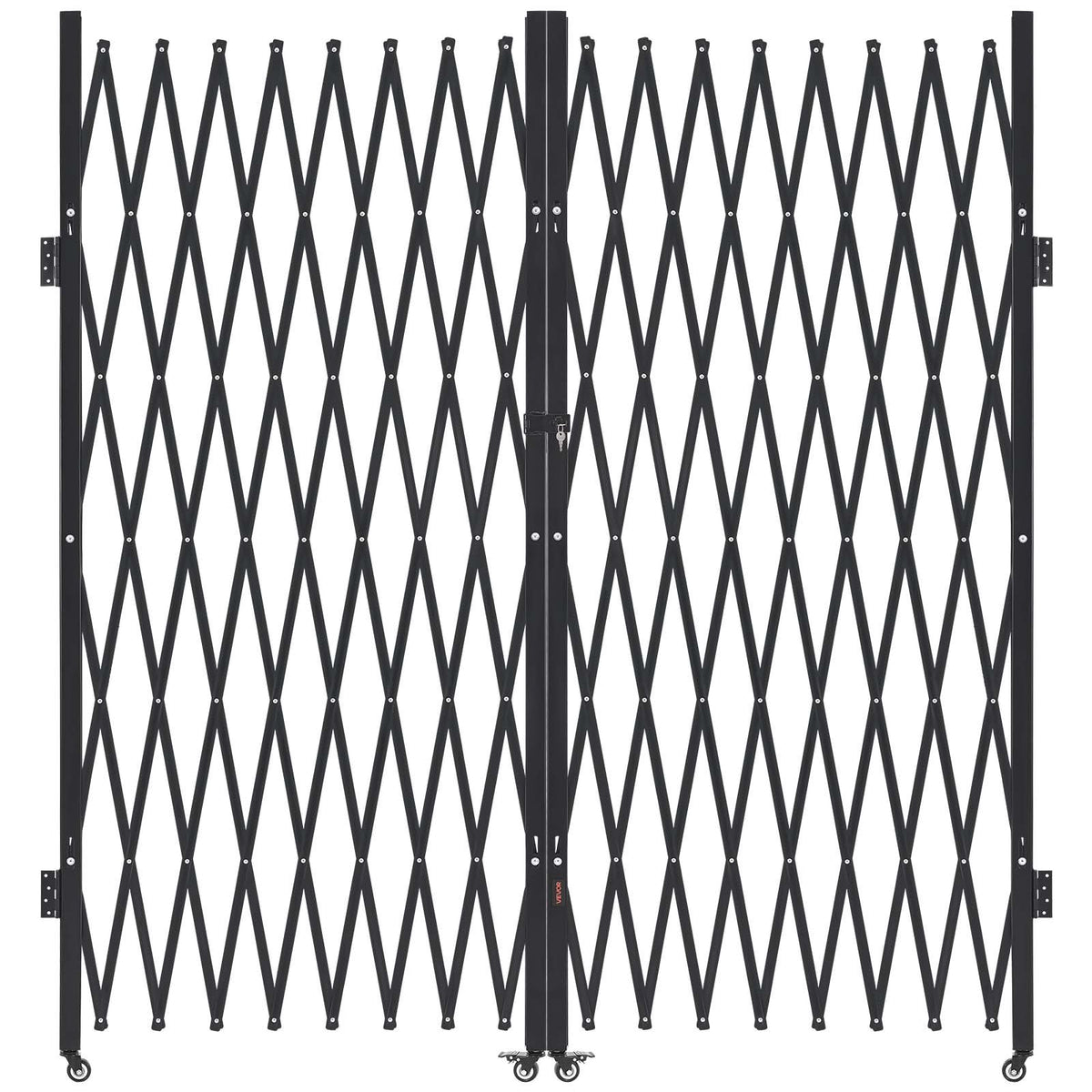VEVOR Double Folding Security Gate, Steel Accordion Scissor Gate with Swivel Casters and Padlock for Entry, Garage, Warehouse and Pool, Multiple Sizes Lockable Scissor Gate with Swivel Casters / 155.12 x 86.81 in