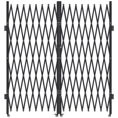 VEVOR Double Folding Security Gate, Steel Accordion Scissor Gate with Swivel Casters and Padlock for Entry, Garage, Warehouse and Pool, Multiple Sizes Lockable Scissor Gate with Swivel Casters / 155.12 x 86.81 in