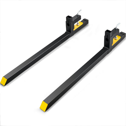 VEVOR Pallet Forks for Tractor and Skid Steer, Heavy Duty Steel Fork Attachment 60 inch / 2000 lbs / Without Stabilizer Bar