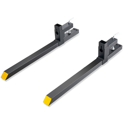 VEVOR Pallet Forks for Tractor and Skid Steer, Heavy Duty Steel Fork Attachment 43 inch / 2000 lbs / Without Stabilizer Bar