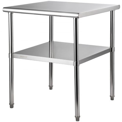 VEVOR Stainless Steel Work Table, Commercial Prep Table with 30 x 30 x 36 in
