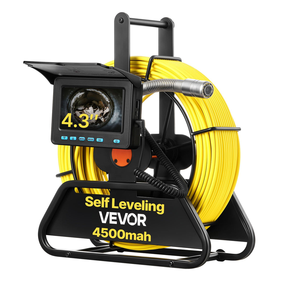 VEVOR Sewer Camera, 4.3-Inch Pipeline Inspection Camera with 30 m / 99 ft, With Self-Balancing