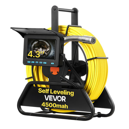 VEVOR Sewer Camera, 4.3-Inch Pipeline Inspection Camera with 30 m / 99 ft, With Self-Balancing