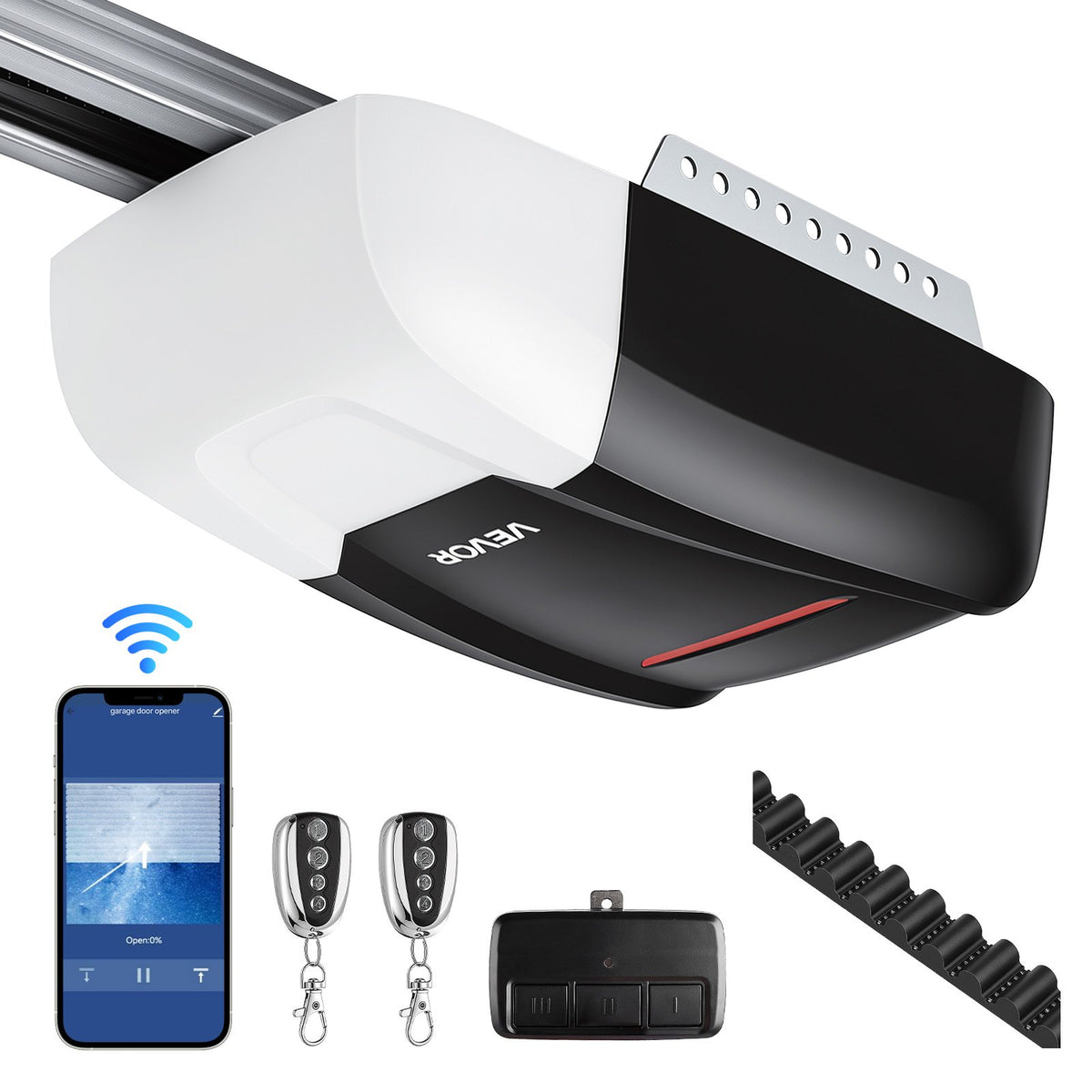 VEVOR Garage Door Opener, Roller Shutter & Residential Smart Garage Door Opener - 3/4 HP Belt Drive