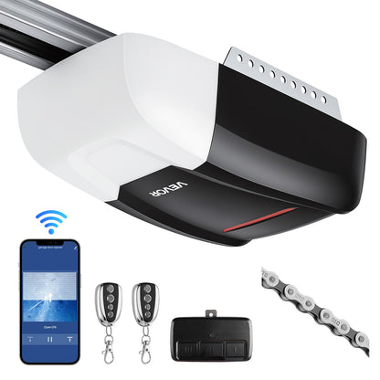 VEVOR Garage Door Opener, Roller Shutter & Residential Smart Garage Door Opener - 1/2 HP Chain Drive