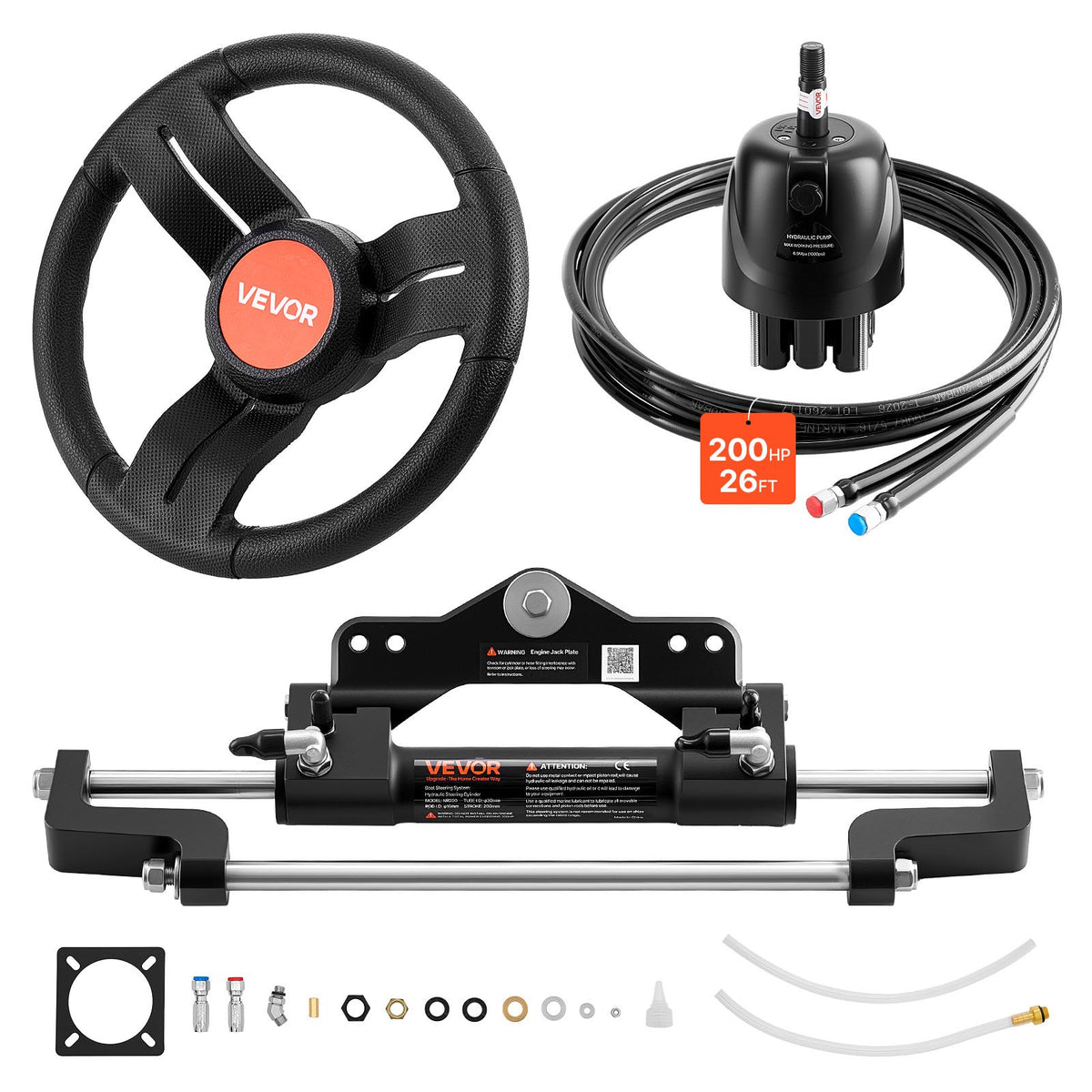 vevor-outboard-steering-system-kit Hydraulic Steering Kit, 200 HP