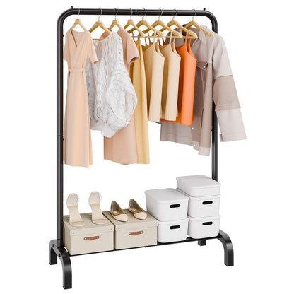 VEVOR Garment Rack, Z Base Rolling Clothing Rack or Heavy Duty Clothes Rack with Hanging Rod and Extra Storage for Bedroom, Closet and Retail Display Clothes Rack Single Rod 39.8 in