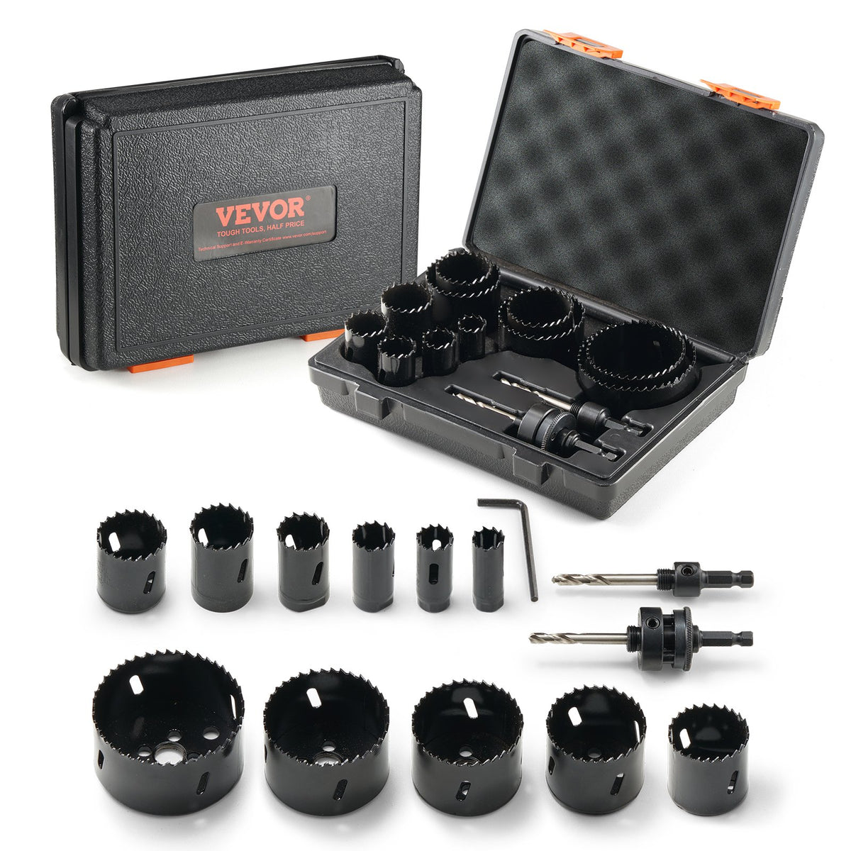 VEVOR Hole Saw Kit and Adjustable Hole Saw Cutter Set Hole Saw Kit, 11 PCS