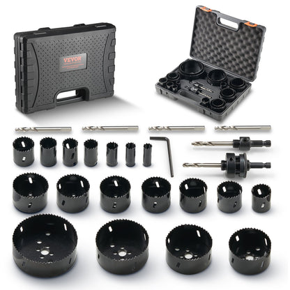 VEVOR Hole Saw Kit and Adjustable Hole Saw Cutter Set Hole Saw Kit, 18 PCS