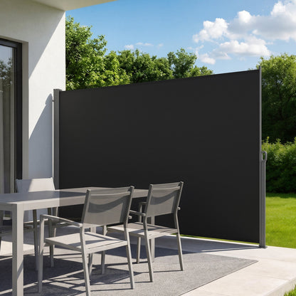 VEVOR Retractable Side Awning, Outdoor Privacy Screen Room D 71 x 118 inch / Black / 180 g/m²