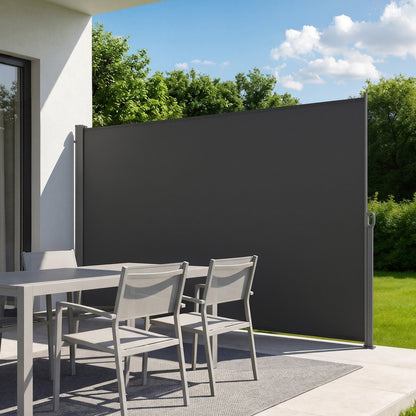 VEVOR Retractable Side Awning, Outdoor Privacy Screen Room D 71 x 118 inch / Gray / 180 g/m²