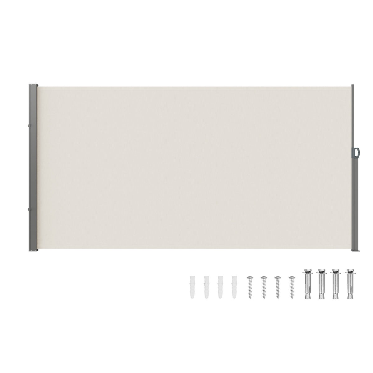VEVOR Retractable Side Awning, Outdoor Privacy Screen Room D 71 x 138 inch / Beige / 180 g/m²