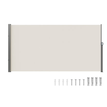 VEVOR Retractable Side Awning, Outdoor Privacy Screen Room D 71 x 138 inch / Beige / 180 g/m²