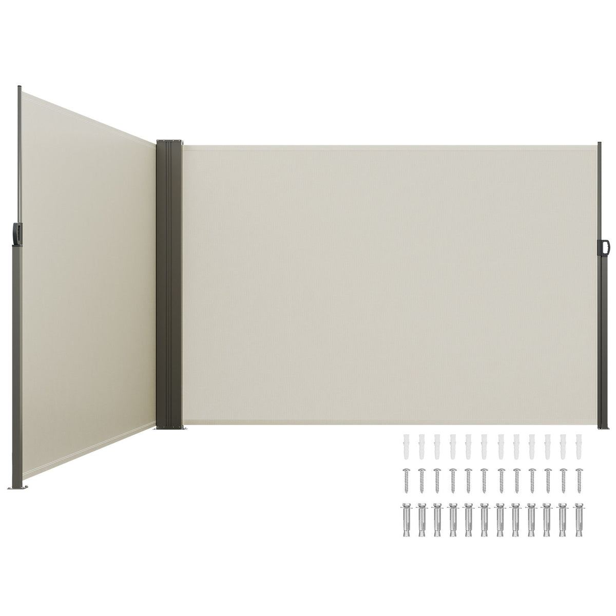 VEVOR Retractable Side Awning, Outdoor Privacy Screen Room D 79 x 236 inch / Beige / 180 g/m²