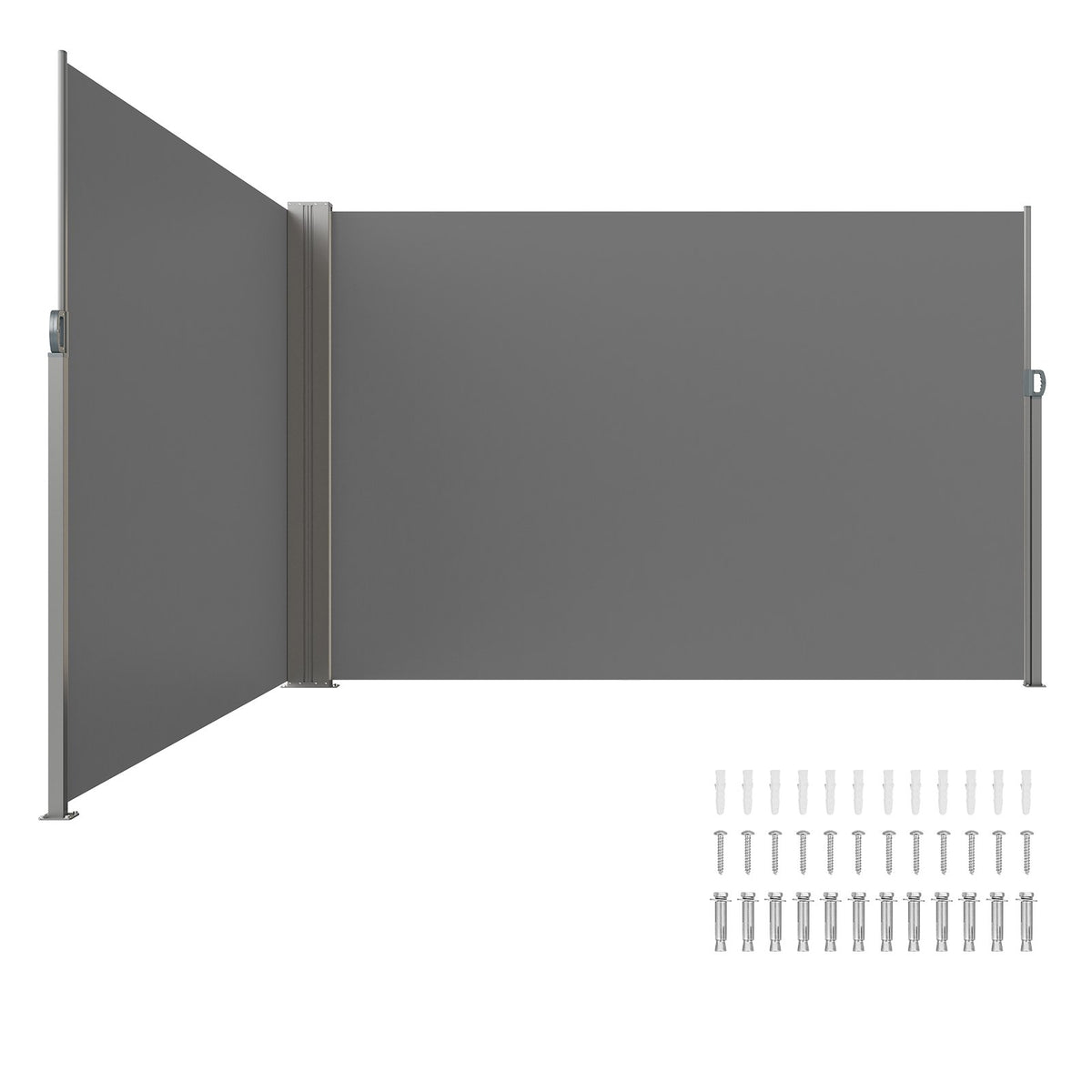 VEVOR Retractable Side Awning, Outdoor Privacy Screen Room D 79 x 236 inch / Gray / 180 g/m²