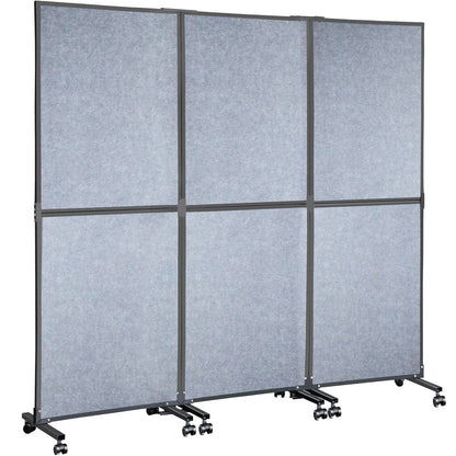 VEVOR Room Divider, Freestanding Office Partition and Acoustic Privacy Screen with Sound-Absorbing Panels for Office, Studio and Home 3-Panel Acoustic Divider, Light Gray