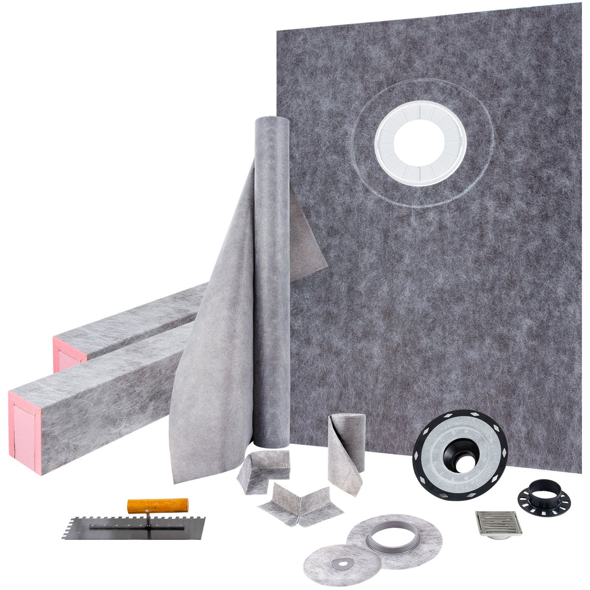VEVOR Shower Curb Kit 38 x 60 in / 4 in ABS Offset Bonding Flange
