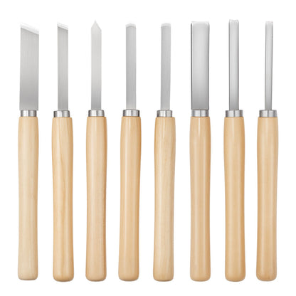 VEVOR Wood Lathe Chisel Set, Carbide & Carbon Steel Turning  8 Pieces / Carbon Steel Chisel Set