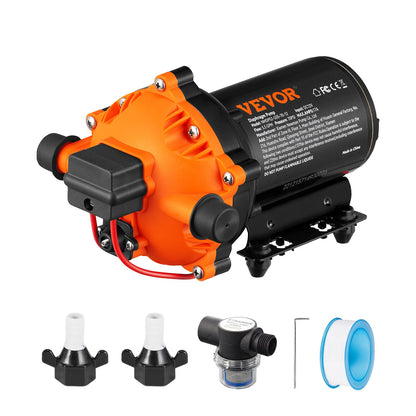 VEVOR Water Pump, 12V DC / 110V Self Priming Diaphragm & Dec Diaphragm Pump - 12V DC, 5.5 GPM, 70 PSI