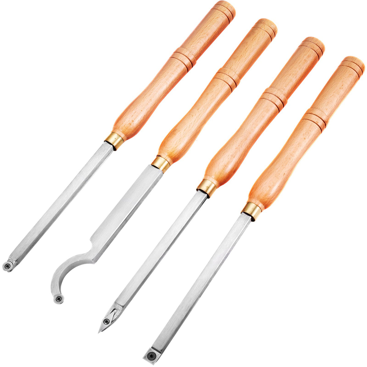 VEVOR Wood Lathe Chisel Set, Carbide & Carbon Steel Turning  4 Pieces / Carbide Turning Tools