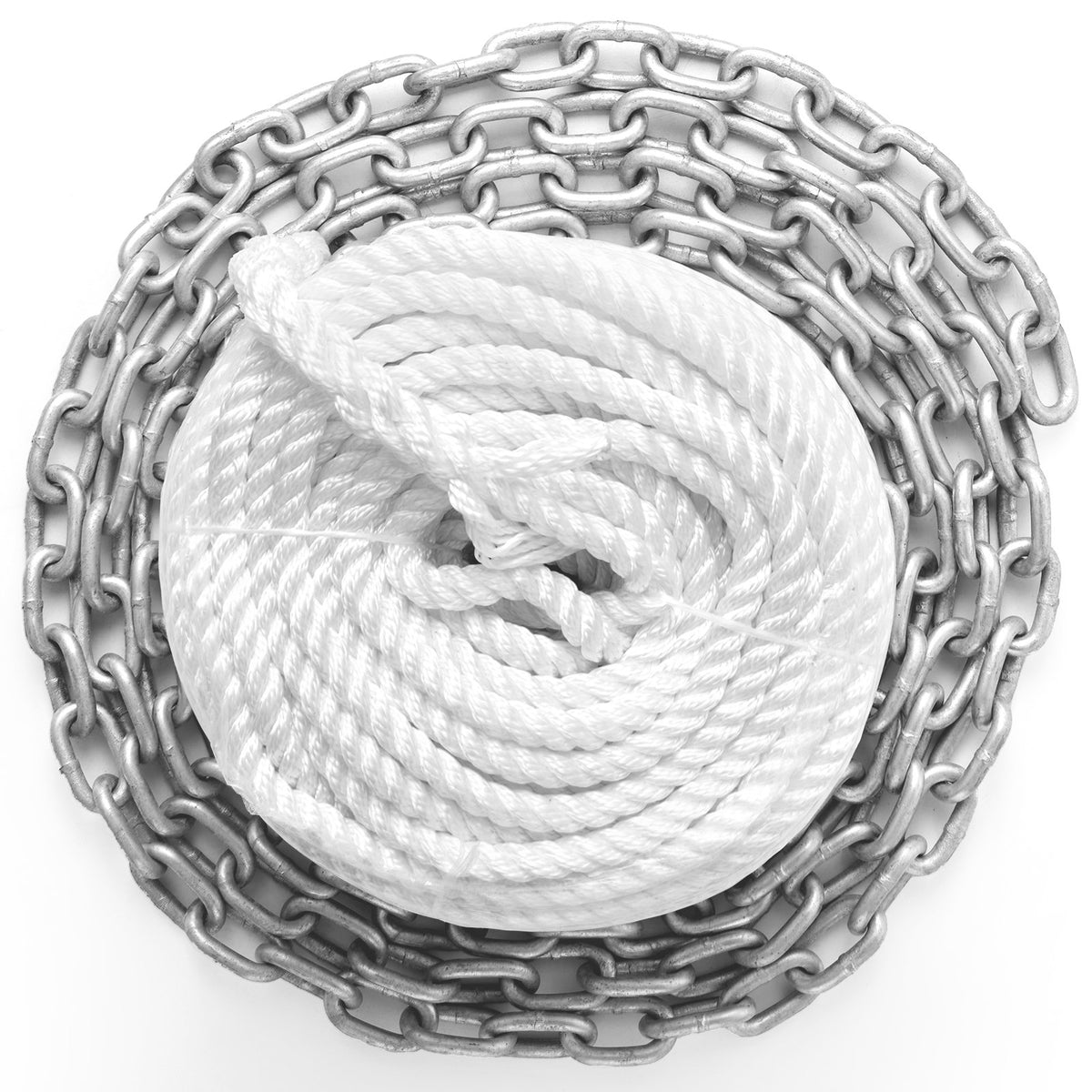 VEVOR Boat Anchor Chain, 5/16" Marine Grade Anchor Lead Chain, 2373 lbs. WLL/7120 lbs. BS, Galvanized and Stainless Steel Chain with Dual Lock Ring Shackles for Boats, Deck, Fishing, Anchors 15 ft / Galvanized Steel