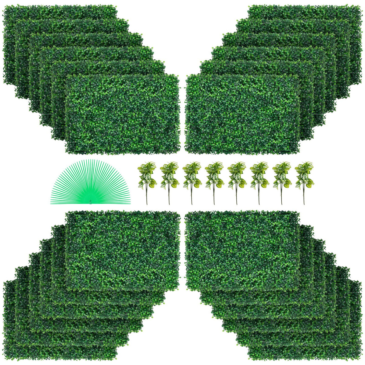 VEVOR Artificial Boxwood Panels, Boxwood Hedge Wall Panels,  24" x 16" / 24 PCS / UV Boxwood