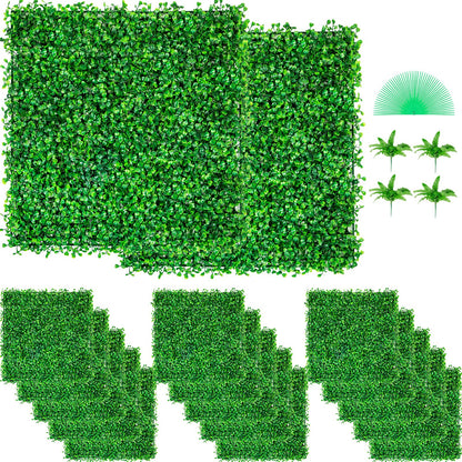 VEVOR Artificial Boxwood Panels, Boxwood Hedge Wall Panels,  10" x 10" / 48 PCS / UV Boxwood