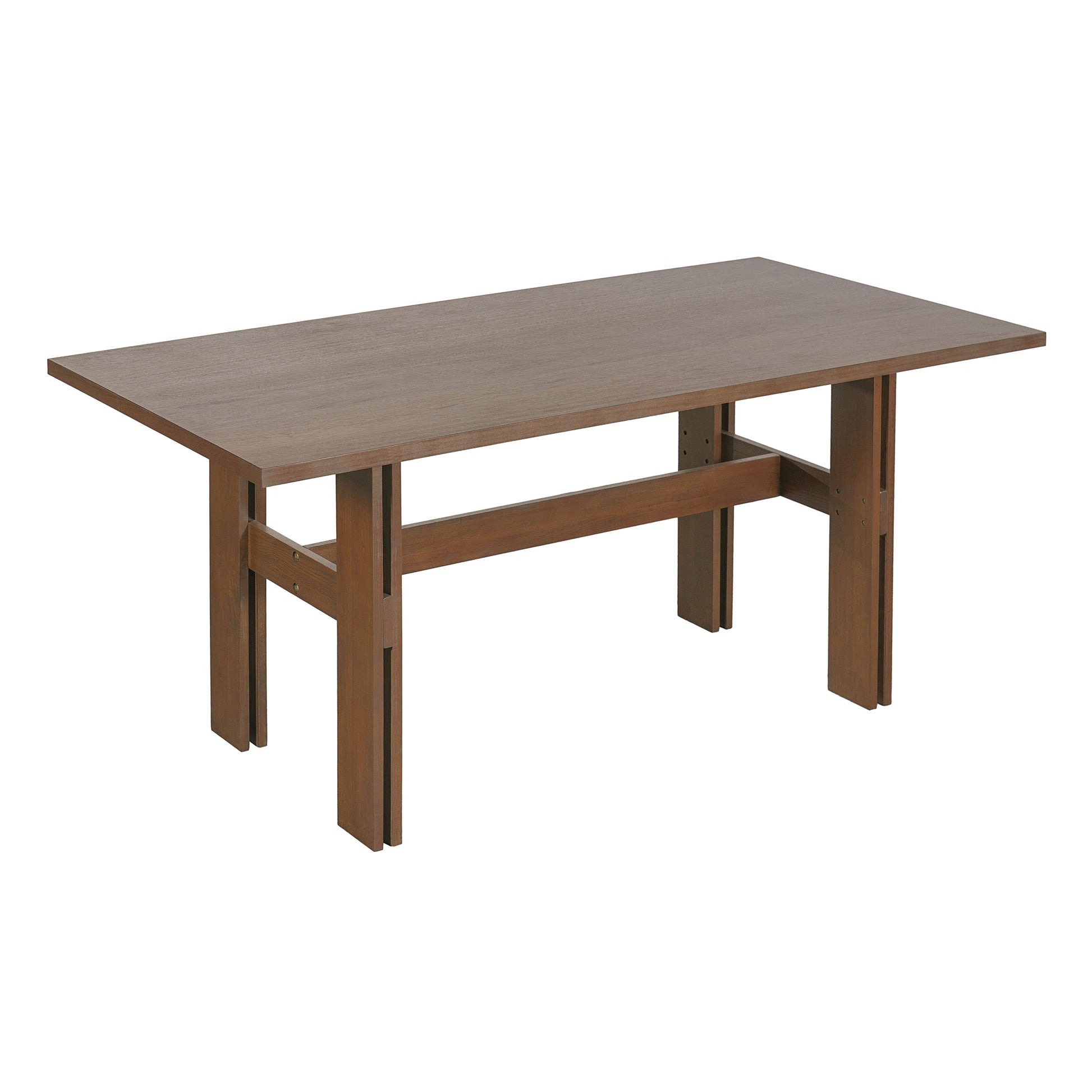7 Pieces Modern Oval Dining Set, Rustic Farmhouse Solid Wood Kitchen Table Set for 6, 71'' Large Luxury Retro Country Dinner Set with Beige Chairs, for Dining Room, Kitchen,Walnut image 11