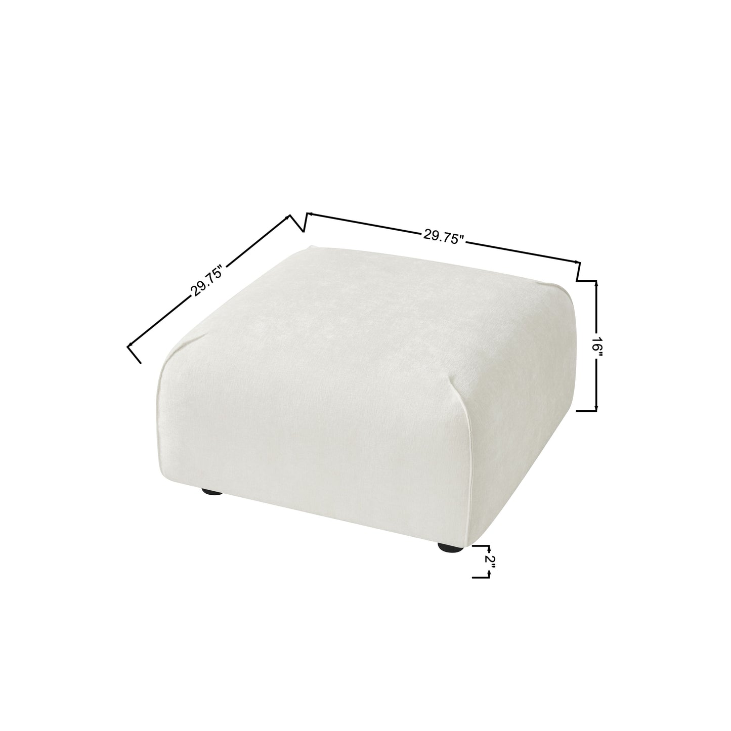 Plush Square Ottoman – Multi-Functional Extra Seating for Living Room & Home image 2