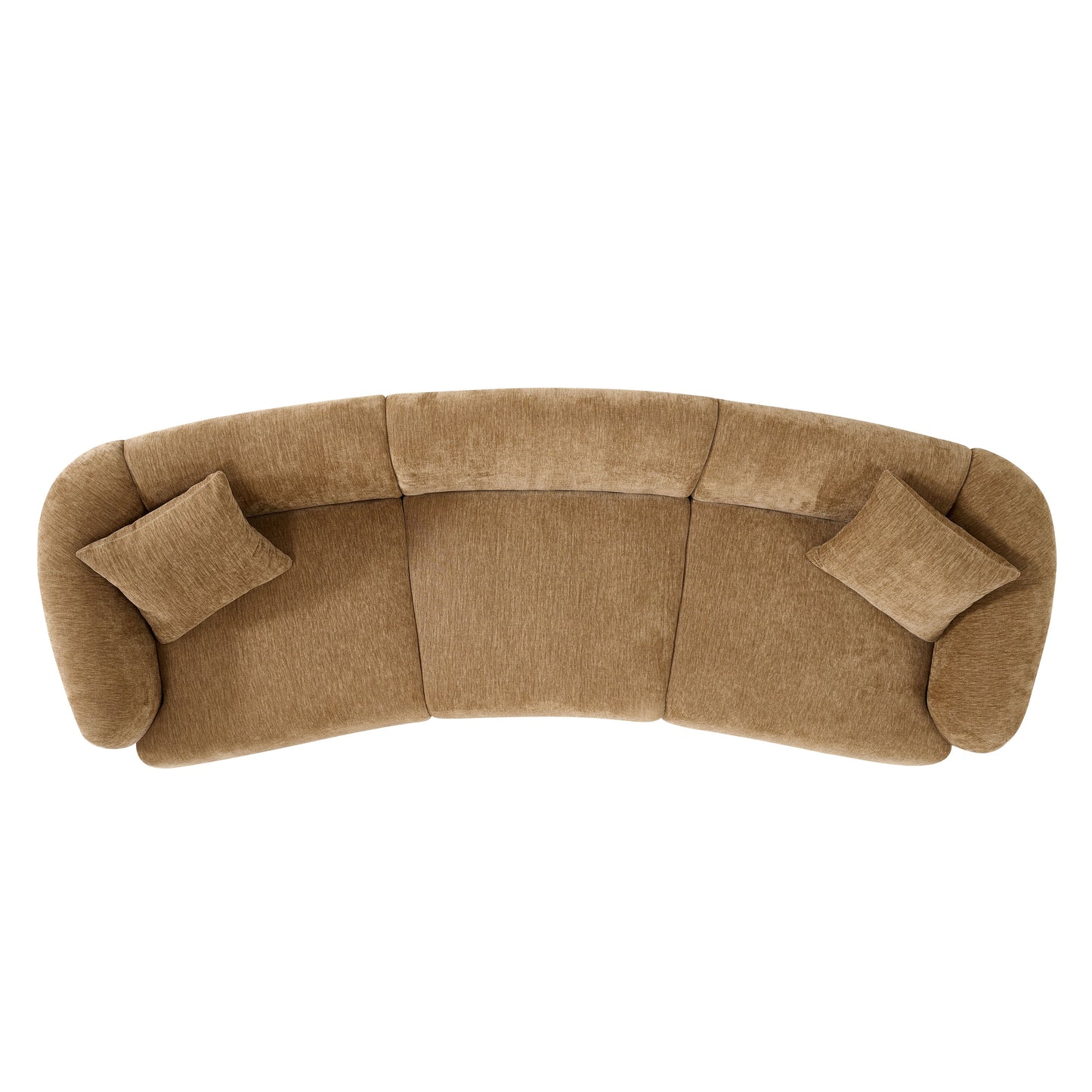 98.5 " Curved Designed Contemporary 3-Seater Sofa in Mocha: Plush Seating, Streamlined Design, and Durable Frame – Ideal for Stylish Living Spaces image 2