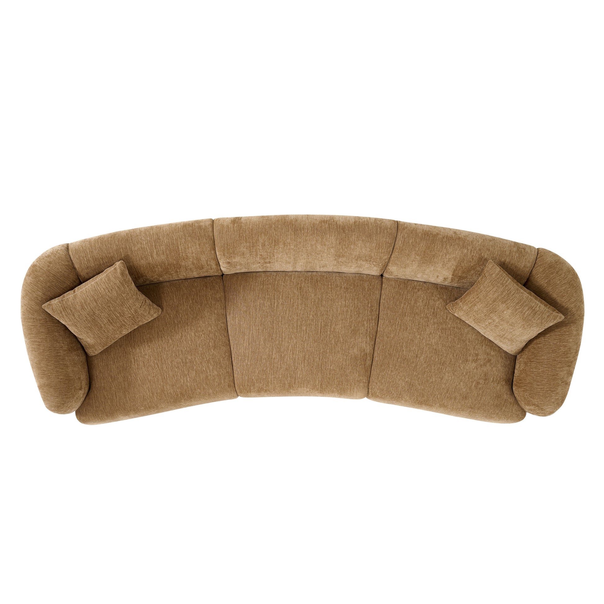 98.5 " Curved Designed Contemporary 3-Seater Sofa in Mocha: Plush Seating, Streamlined Design, and Durable Frame – Ideal for Stylish Living Spaces image 2